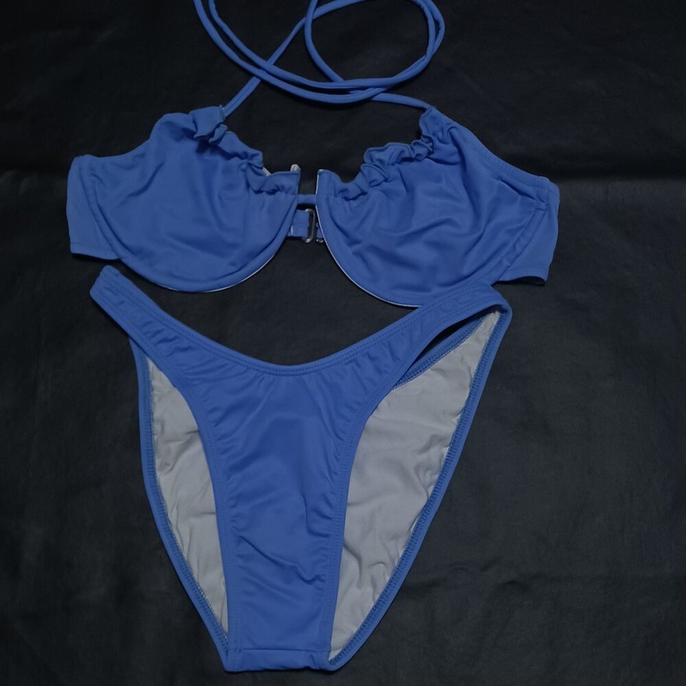 sky blue bikini with underwire